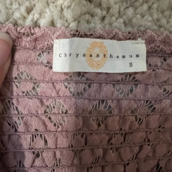 Chrysanthemum Blush Lace & Floral Maxi Dress – Size S - Picture 9 of 10